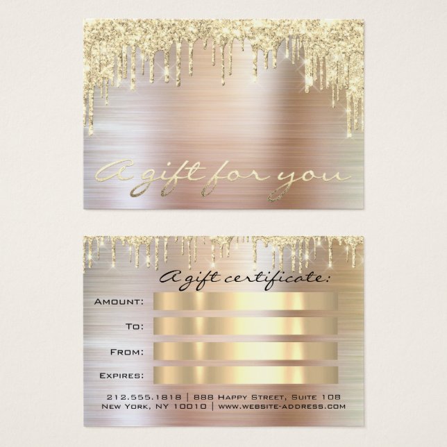 Navidades Salón de belleza Certificado de regalo d (Anverso y reverso)