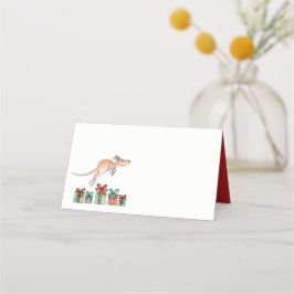 Navidades salto de canguro acuarela arte tarjetas 