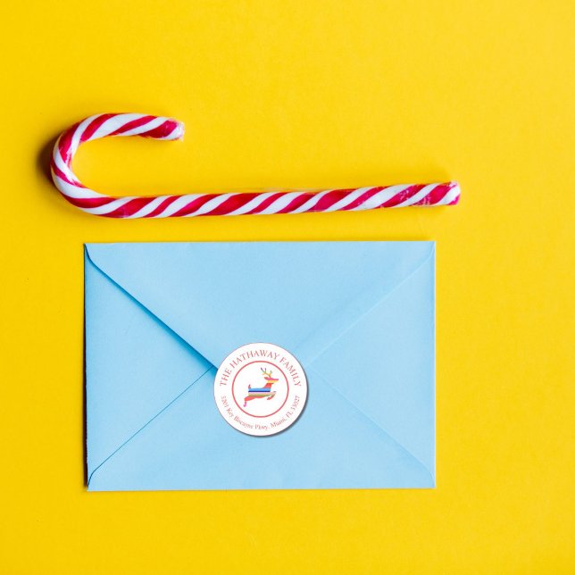 Navidades saludan etiqueta de dirección de reno a  (Subido por el creador)