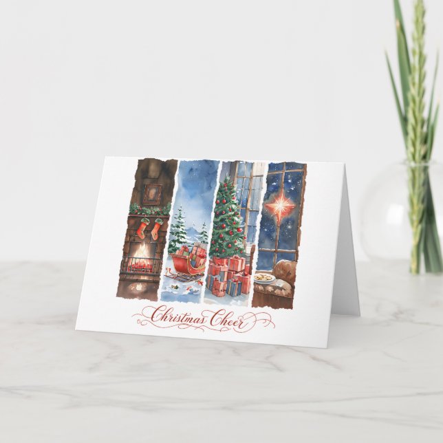 Navidades saludan la tarjeta de felicitación (Anverso)