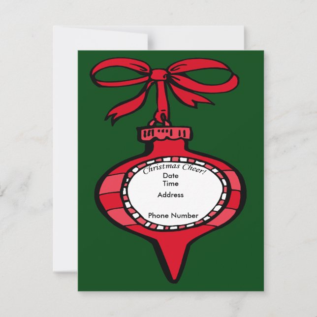 Navidades saludan la tarjeta de invitación de orna (Anverso)