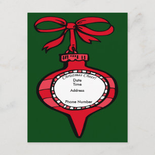 Navidades saludan la tarjeta de invitación de orna