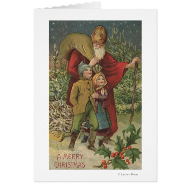 Navidades saludando a Santa Walking con niños (Frente)