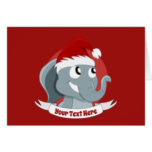 Navidades saludando una tarjeta con un elefante li