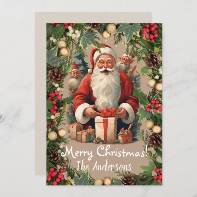 Navidades Santa 10 ¡Feliz Navidad! tarjeta de navi (Anverso / Reverso)