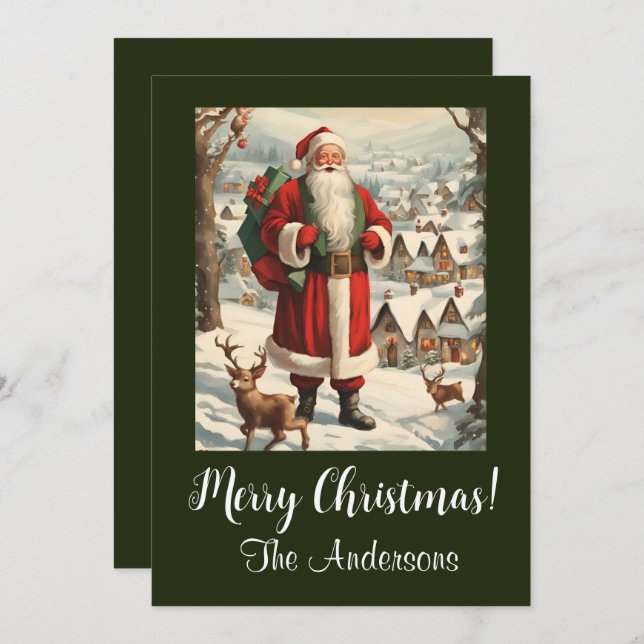 Navidades Santa 13 ¡Feliz Navidad! tarjeta de navi (Anverso / Reverso)