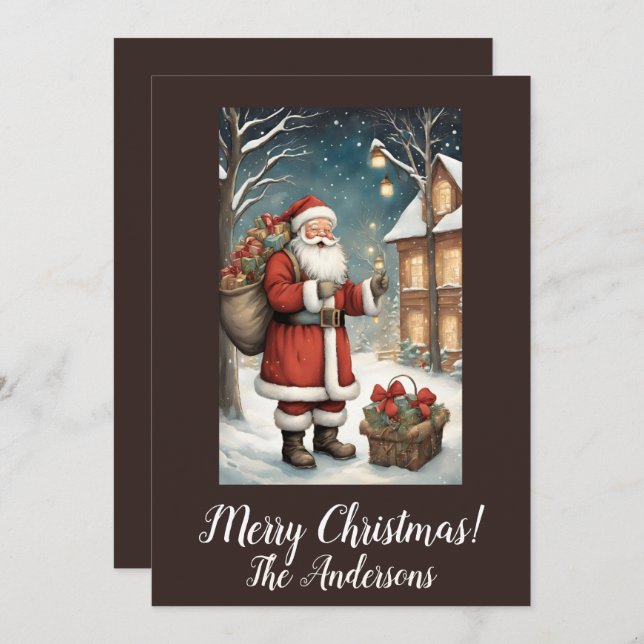 Navidades Santa 2 ¡Feliz Navidad! tarjeta de navid (Anverso / Reverso)