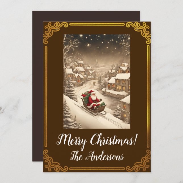 Navidades Santa 4 ¡Feliz Navidad! tarjeta de navid (Anverso / Reverso)