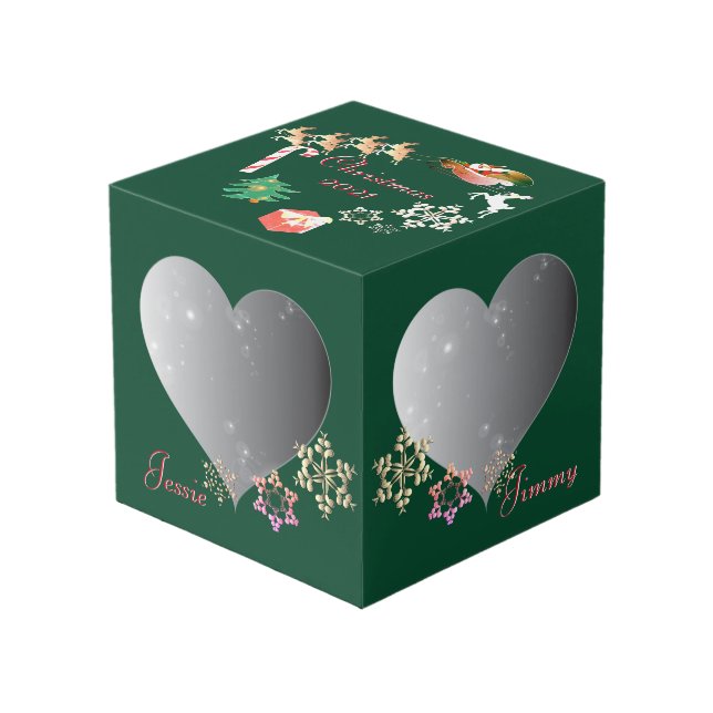 Navidades Santa 4 Fotos marcos de corazón (Angulo Anverso)