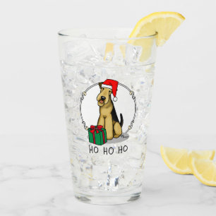 Navidades Santa Airedale Terrier HO HO Cute