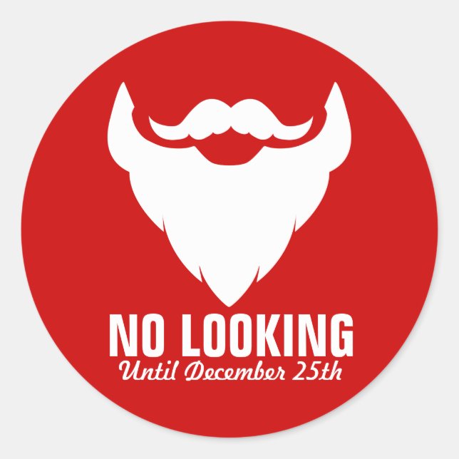 Navidades Santa barba no parece pegatina rojo (Anverso)