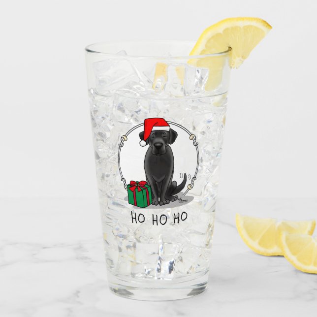 Navidades Santa Black Labrador Retriever Cute (Reverso (hielo))