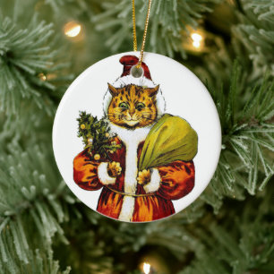 Navidades Santa Cat por Louis Wain ・ Ornamento