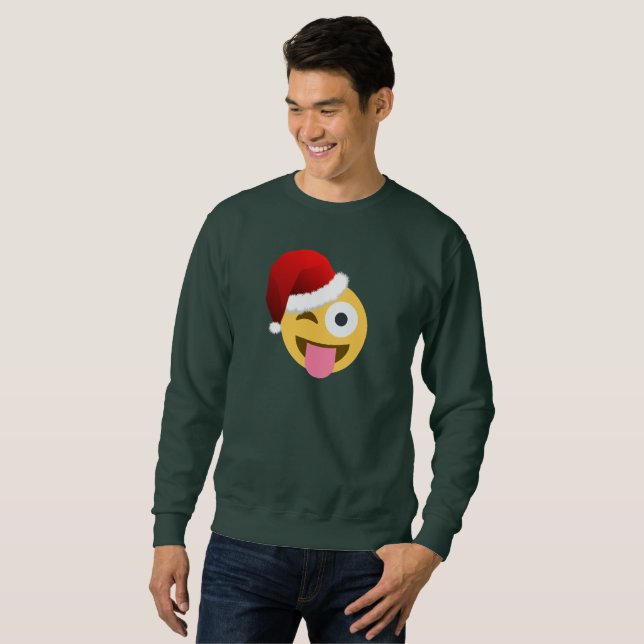 navidades santa claus emoji ganadora sudadera (Anverso completo)