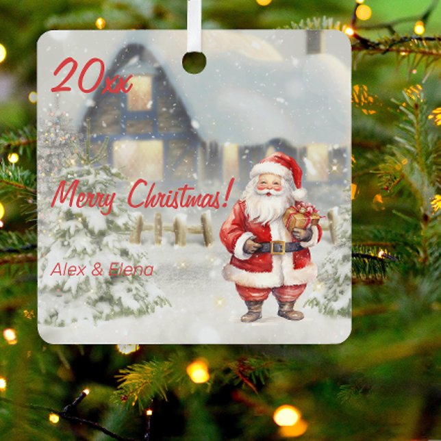 Navidades Santa Claus foto de la casa Ornamento cu (Subido por el creador)