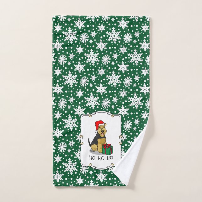 Navidades Santa Claus Gorra Welsh Terrier Dog Cute (Toalla de mano)