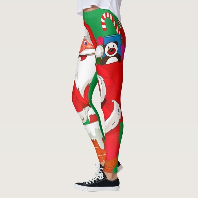 Navidades Santa Claus Green Leggings (Izquierda)