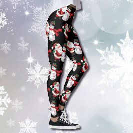 Navidades Santa Claus Leggings femeninas de Snowma
