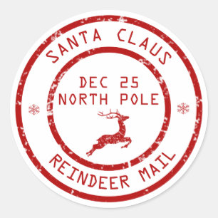 Navidades Santa Claus Reindeer Mail Pegatina