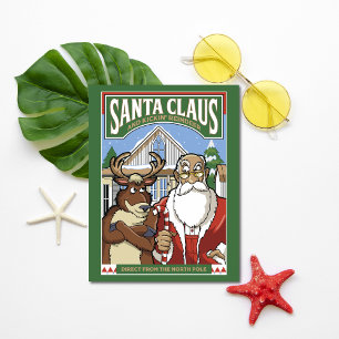 Navidades Santa Claus y Kickin' Reindeer Nevando