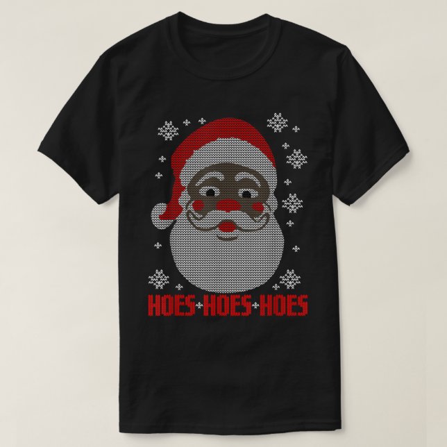 Navidades Santa Funny Negra Santa Ugly Sweater s  (Diseño del anverso)