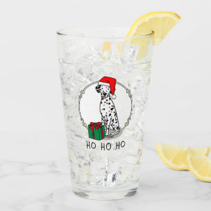Navidades Santa Hat Dalmatian Dog (negro 1) Cute