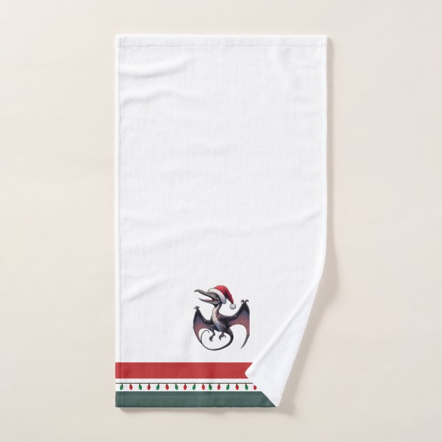 Navidades Santa hat pterodáctilo (Toalla de mano)