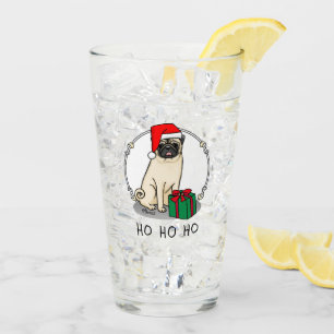 Navidades Santa Hat Pug Dog (flor claro) Cute