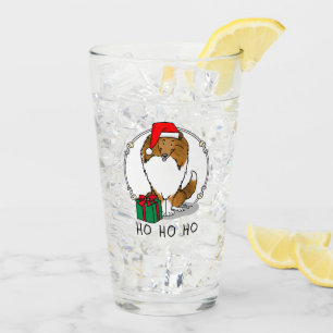 Navidades Santa Hat Shetland Sheepdog (estable) Cu