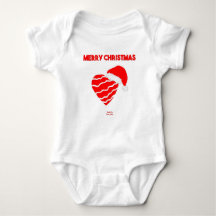 Navidades Santa Heart Baby Jersey Bodysuit