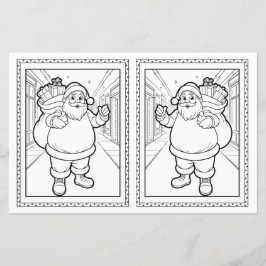 Navidades Santa Hoja De Colores Para Niños