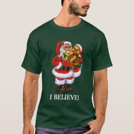 Navidades Santa I cree camiseta de los hombres