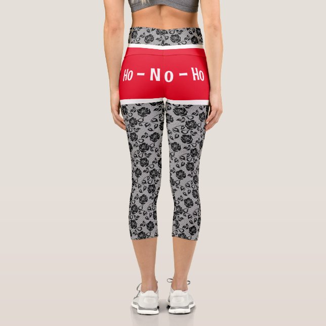 Navidades Santa Leggings Rosas Faux Lace Fishnet (Reverso )