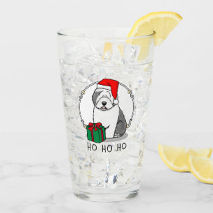 Navidades Santa Old English Sheepdog (Gris 1) Cute