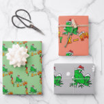 Navidades Santa Personalizado Rana Envolver hojas<br><div class="desc">Este gracioso Navidad Personalizado de Santa FROG le desea una Feliz Navidad!

Puede elegir su propio color de fondo,  si lo desea.</div>