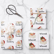 Navidades Santa personalizados envolviendo hojas d