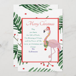Navidades Santa Pink Flamingo Wreath de Navidad Ve