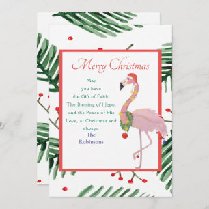 Navidades Santa Pink Flamingo Wreath de Navidad Ve