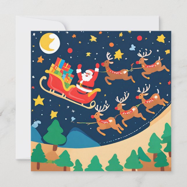 Navidades Santa Reindeer Vienen A La Ciudad (Anverso)