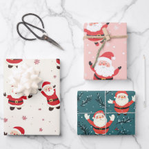 Navidades Santa Retro Cute Envuelven hojas de pape