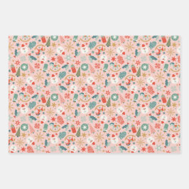 Navidades Santa Trees Estrellas Juego de Papel de 