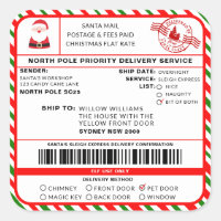 Navidades Santas Sleigh Pegatina de etiquetas de e