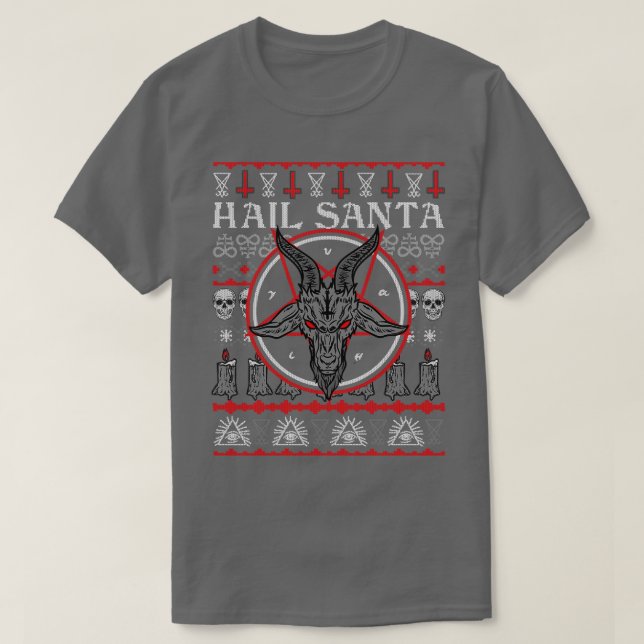Navidades satánicos aclaman suéter Santa Ugly (Diseño del anverso)