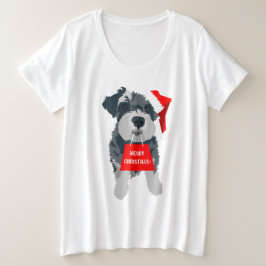Navidades Schnauzer Dog Santa Hat T-Shirt