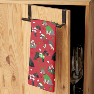Navidades Schnauzer Kitchen Toalla