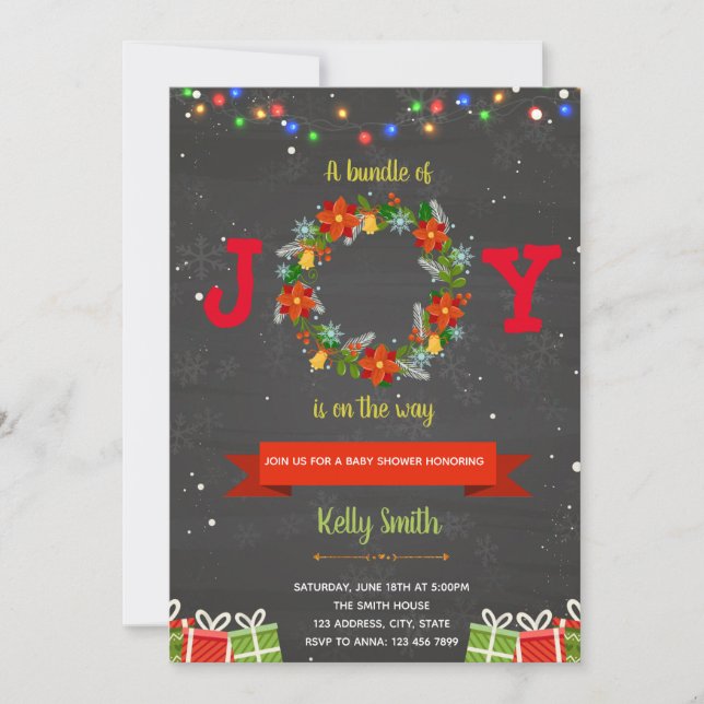 Navidades se alegran con la invitación a la ducha  (Anverso)
