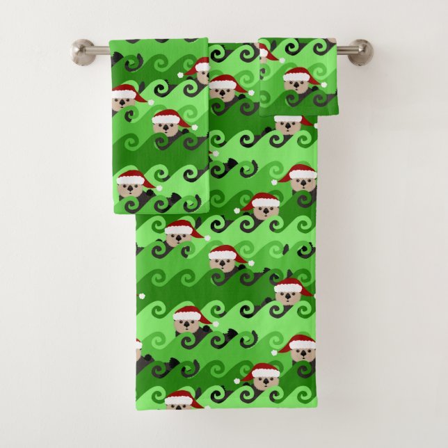 Navidades Sea Otters Green Waves (In situ)