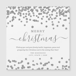 Navidades sencillos de plata Purpurina blanco