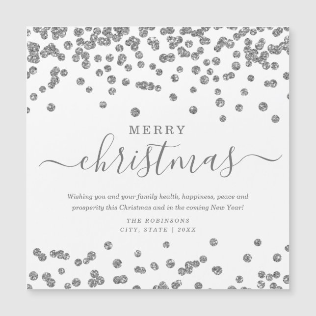 Navidades sencillos de plata Purpurina blanco (Anverso)