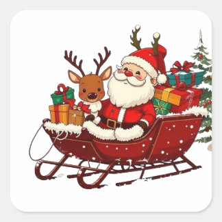 Navidades Serie 4 - Pegatinas de Sleigh